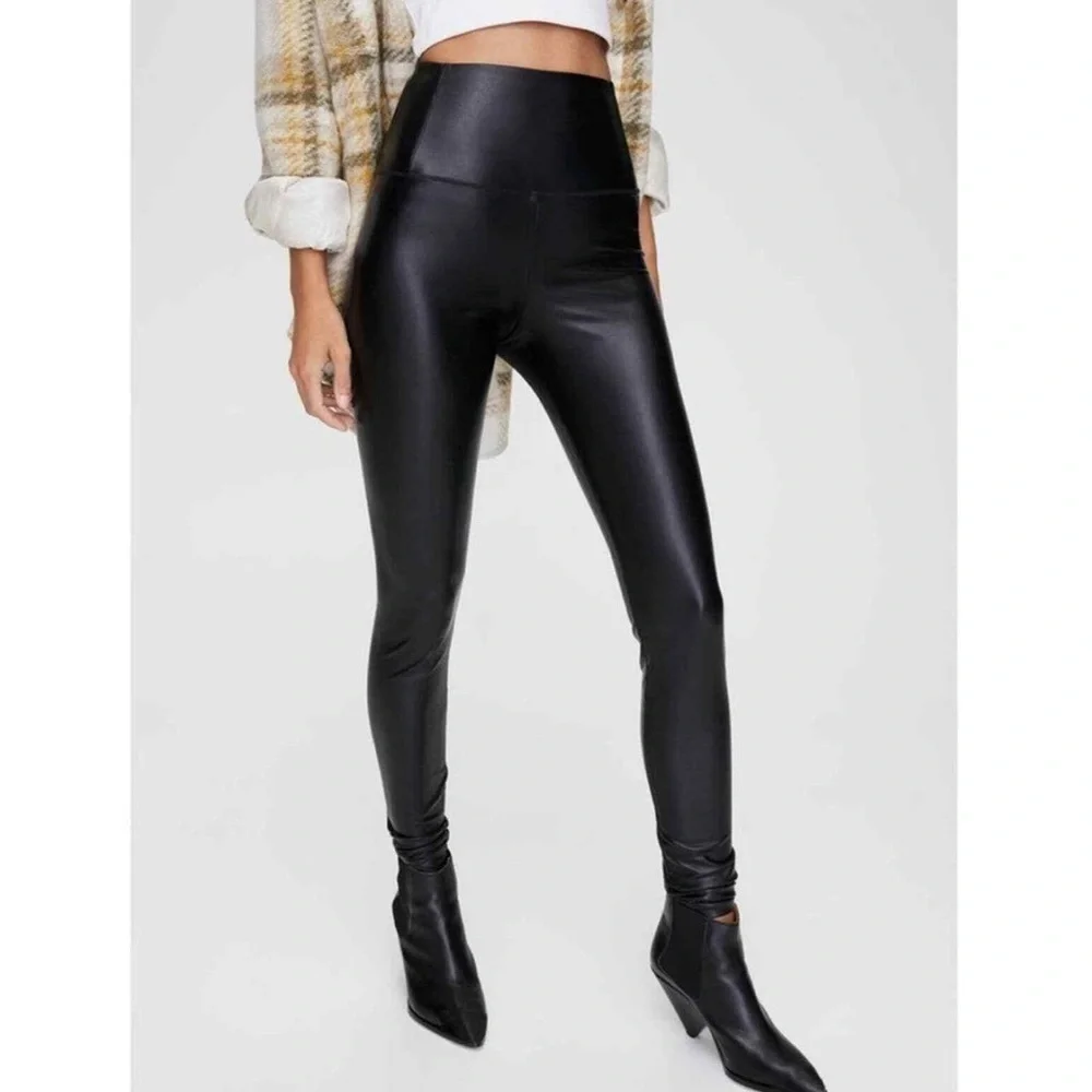 Wilfred Free high waist black faux leather leggings